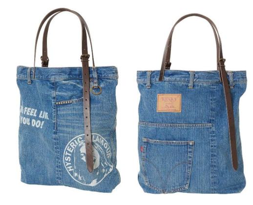 ＨＹＳＴＥＲＩＣ ＧＬＡＭＯＵＲ ヒステリックグラマー MAKE ME SMILE デニムトートバッグ ０１２３２ＱＢ０１