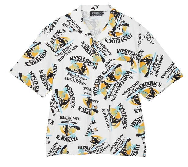 ＨＹＳＴＥＲＩＣ ＧＬＡＭＯＵＲ ヒステリックグラマー ISLAND DREAMS柄 アロハシャツ ０２２４１ＣＨ０４