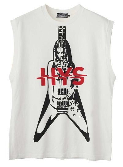 ＨＹＳＴＥＲＩＣ ＧＬＡＭＯＵＲ ヒステリックグラマー  ２０２５年・春夏新作 フライングＶ ギターガール ノースリーブTシャツ ０２２５１ＣＲ０１