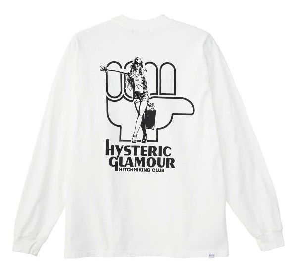 ＨＹＳＴＥＲＩＣ ＧＬＡＭＯＵＲ ヒステリックグラマー ２０２５年・秋冬新作  HYS HITCHHIKING CLUB ロングＴシャツ ０２２５３ＣＬ０１