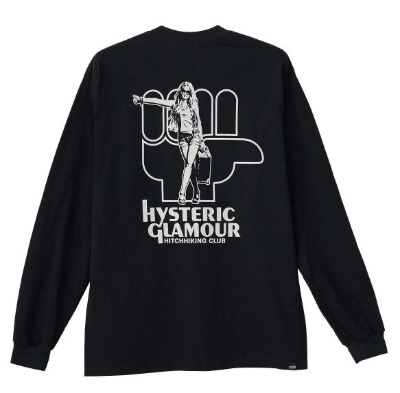 ＨＹＳＴＥＲＩＣ ＧＬＡＭＯＵＲ ヒステリックグラマー ２０２５年・秋冬新作  HYS HITCHHIKING CLUB ロングＴシャツ ０２２５３ＣＬ０１