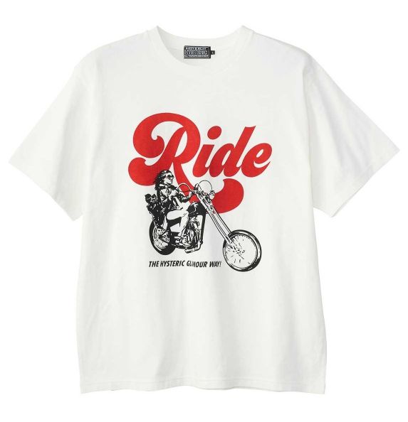 ＨＹＳＴＥＲＩＣ ＧＬＡＭＯＵＲ ヒステリックグラマー  ２０２５年・秋冬新作   RIDE A MOTORCYCLE  Tシャツ ０２２５３ＣＴ０４