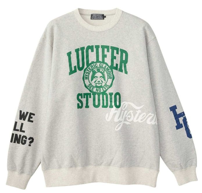ＨＹＳＴＥＲＩＣ ＧＬＡＭＯＵＲ ヒステリックグラマー ２０２５年・秋冬新作  LUCIFER STUDIO スウェット トレーナー ０２２５３ＣＳ０２