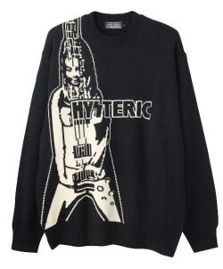 ＨＹＳＴＥＲＩＣ ＧＬＡＭＯＵＲ ヒステリックグラマー ２０２５年・春夏新作 フラウングＶ ギターガール セーター ０２２５１ＮＳ０１