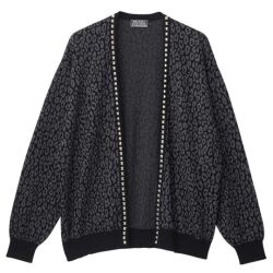 【 ９月入荷予定 】ＨＹＳＴＥＲＩＣ ＧＬＡＭＯＵＲ ヒステリックグラマー ２０２６年・秋冬新作  レオパード柄ジャガード スタッズ カーディガン ０２２６３ND０７