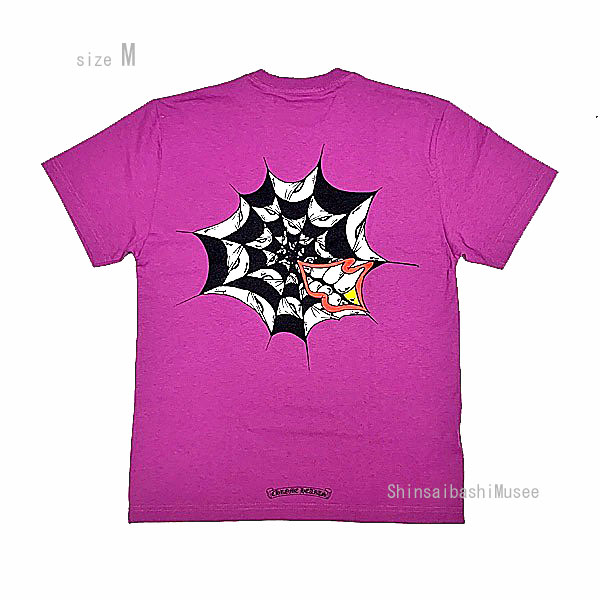 ≪新品≫正規品 クロムハーツ クルーネック Tシャツ マッティ スパイダーウェブ バックプリント パープル Mサイズ 紫 Chrome hearts Tshirts Matty Boy Spider Web Tshirt Purple Msize