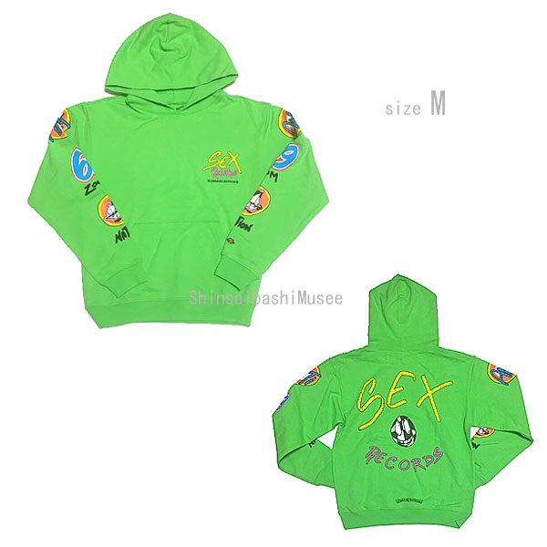 ≪新品≫正規品 クロムハーツ パーカー グリーン マッティボーイ リップ SEX RECORD Mサイズ Chrome hearts U.S.A Matty Boy Hoody green フーディー ショッパー付き POPアップ