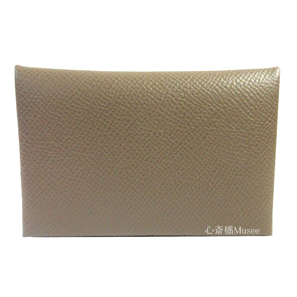 ≪ 新品 ≫ エルメス カードケース カルヴィ エトゥープ エプソン カード 名刺入れ エトープ HERMES Calvi Epson Etoup 箱 リボン ラッピング