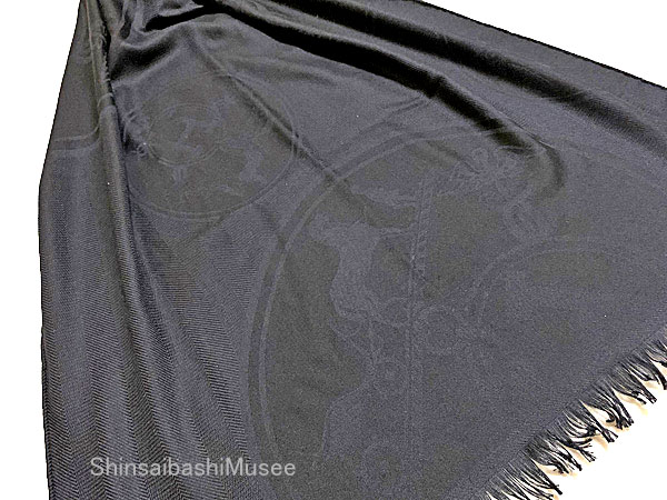 ≪新品≫エルメス大判ショールストールニュー・リブリス黒ブラック箱リボンラッピング