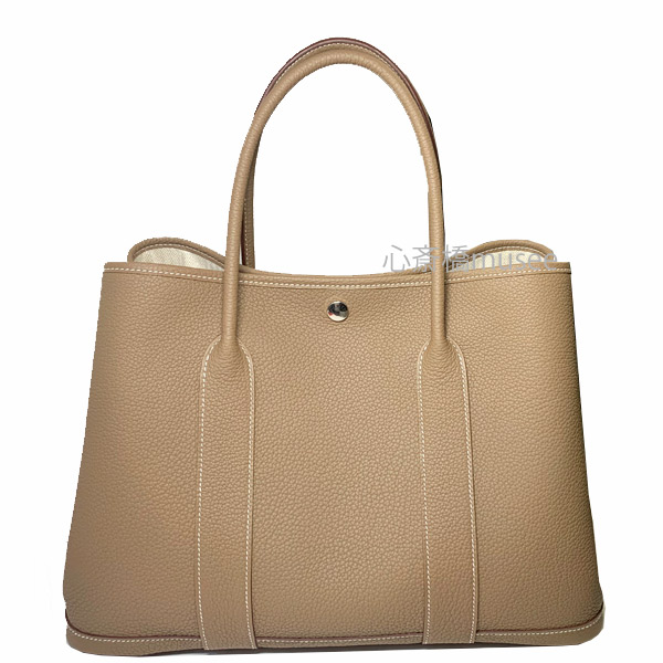 ≪ 新品 ≫ エルメス ガーデンパーティー PM 36 ネゴンダ エトゥープ シルバー金具 トートバッグ オールレザー U刻印 HERMES GARDEN PARTY PM Etope Silver Veau Negonda