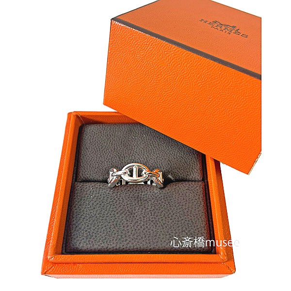 《 新品 》 エルメス シェーヌダンクル アンシェネ PM リング 52 (日本サイズ12号) シルバー製 SV925 HERMES 箱 リボン ラッピング Farandore Chaine Dancre Silve Ring Brand New