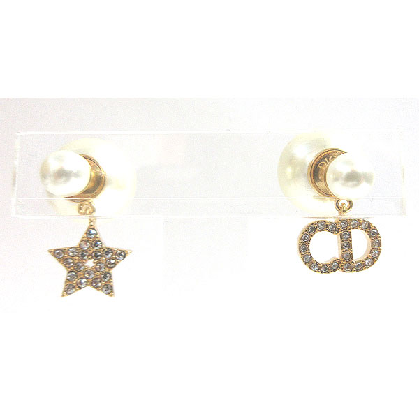 リボンショッパーラッピングDIORクリスチャンディオールコスチュームジュエリーGoldラインストーンクリスタル