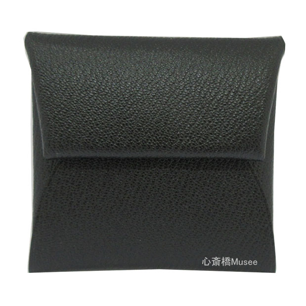 ≪新品≫エルメス バスティア ノワール 黒 シルバー金具 シェーブル コインケース 財布 HERMES BASTIA CHEVRE NOIR 箱 リボン ラッピング ブラック