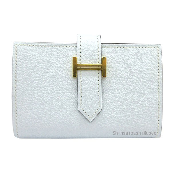 ≪ 新品 ≫ エルメス ベアン ミニ ブルーブリュム　ゴールド金具 シェーブル 箱 リボン ラッピング  ミニ 財布 カードケース ≪Brand new≫ HERMES Wallet Bearn Mini Bluebrume Gold Backle Chevre myzore Box Ribbon Wrapping Mini Wallet Card Case 