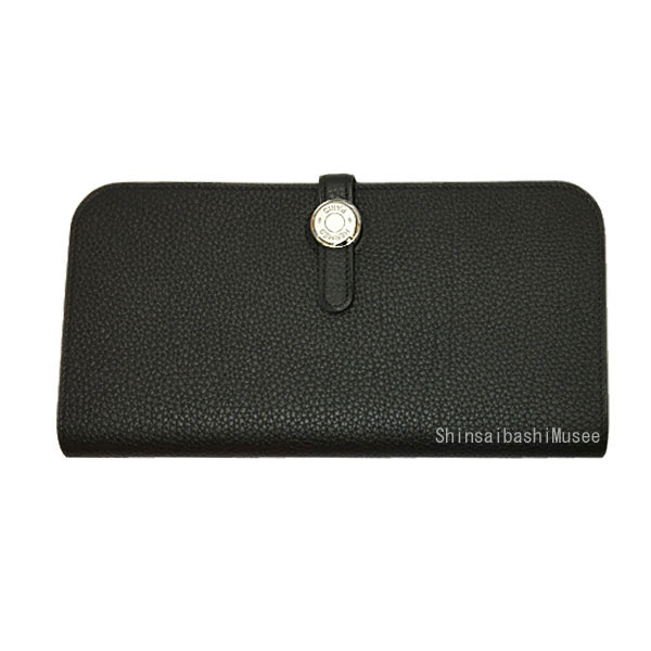 《新品》 エルメス ドゴンロング トゴ 黒 シルバー金具 Wallet Dogon Long Noir Silver Backle