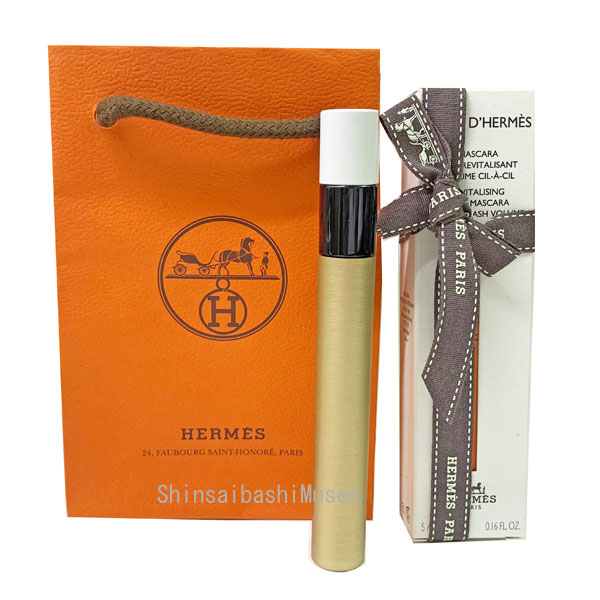 ≪ 新品 ≫ HERMES エルメス マスカラ 「 トレ ドゥ エルメス 」 ボリューム 01　ノワール フュザン 黒 ブラック ラッピング 箱 リボン ショッパー付き プレゼントに ≪BrandNew≫ HERMES Mascara "Tres d'Hermes" Volume 01 Noir Fuzan Black Wrapping Box Ribbon Shopper 
