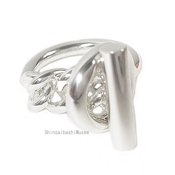 《 新品 》 エルメス クロワゼット リング 57 (日本サイズ17号) シルバー製 SV925 HERMES 箱 リボン ラッピング Croisette Silve Ring Brand New シェーヌダンクル