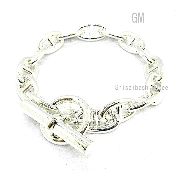 ≪Brand new≫ HERMES Chaine d'ancre bracelet GM 15 links Silver SV925 Box Ribbon Wrapping 《 新品 》 エルメス シェーヌダンクル GM 15コマ シルバー製 シルバー チェーン ブレスレット バングル 箱 リボン ラッピング 
