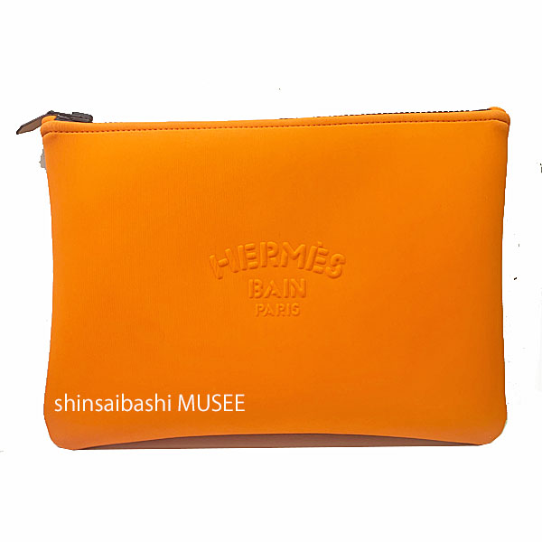 ≪ 新品 ≫ エルメス ポーチ ネオバン MM フラット ポーチ コスメポーチ オレンジ 小物入れ ウエット生地 ≪BrandNew≫ Hermes Pouch Neovan MM Flat Pouch Cosmetic Pouch Orange Accessory Case Wet Fabric