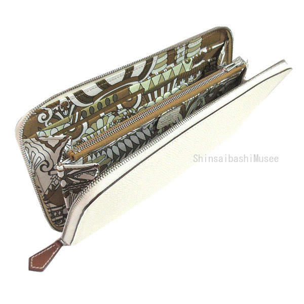 ≪ 新品 ≫エルメス アザップ シルクイン ロング ラウンドファスナー 長財布 ナタ ビスキュイ「パティスリーフランセーズ」エプソン 【訳あり】
