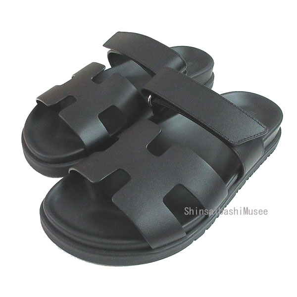 ≪Brandnew≫HermesChypreWomen'sSandalsSize36CalfLeatherBlackBoxRibbonWrapping