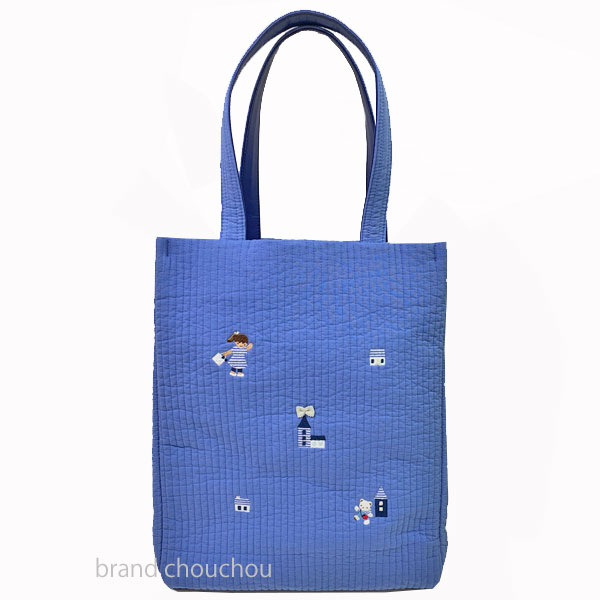 【新品】familiar ファミリア pionunnal ピオヌンナル 「ポルト」PORTE バッグ ブルー ヌビ チェック BL