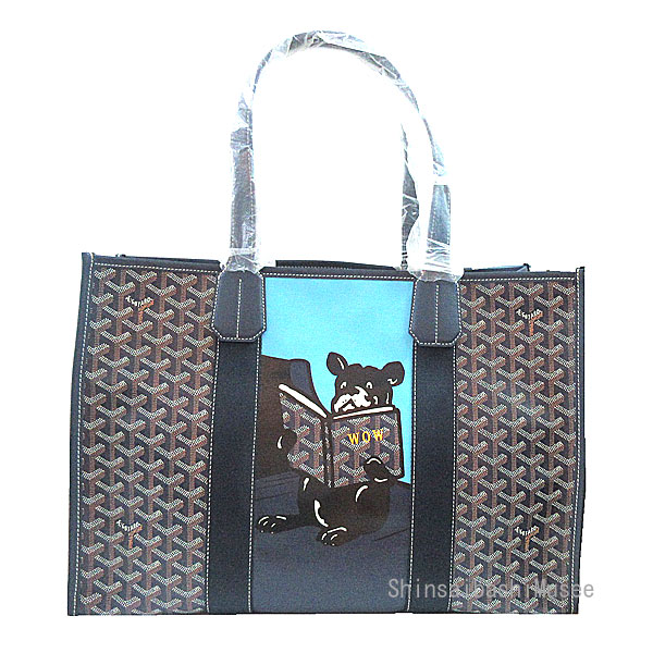 ≪ 新品 ≫ 正規品 GOYARD ゴヤール 「 Villette 」ヴィレット ネイビー「WOW」マーカージュ フレンチブル ドッグ 犬 Dog トートバッグ ショッパー リボン ラッピング ≪BrandNew≫ Genuine GOYARD "Villette" Navy "WOW" Markage French Bull Dog Tote Bag