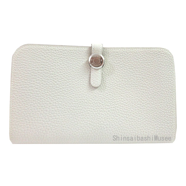 ≪新品≫エルメスドゴンGMトゴピンクシルバー金具箱リボン付ラッピングWalletDogonGMPINK