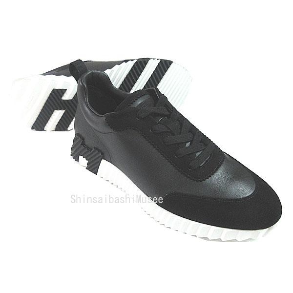 ≪ 新品 ≫ エルメス バウンシング スニーカー オールレザー ローカット 黒 ブラック 42サイズ 27cm メンズ シューズ 箱 リボン ≪BrandNew≫ Hermes Bouncing Sneakers All Leather Low Cut Black Size 42 27cm Men's Shoes Box Ribbon 