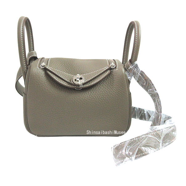 ≪新品≫エルメス リンディ ミニ Mini エトゥープ シルバー金具 W刻印 トリヨンクレマンス ショルダーバッグ ≪Brand New≫ Hermes Lindy Mini Etoupe Silver Hardware Taurillon Clemence Shoulder Bag 