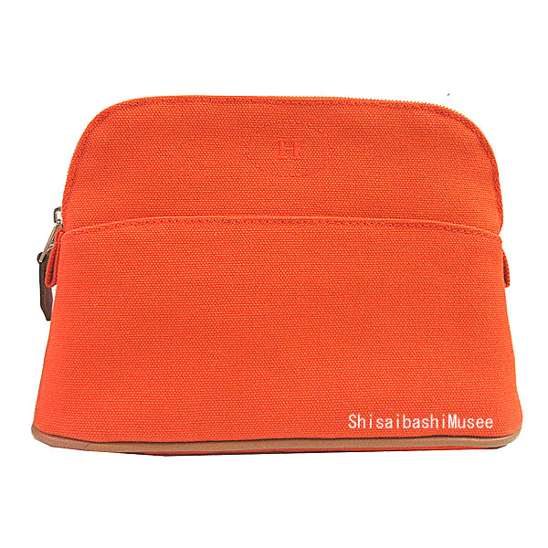≪Brandnew≫HERMESPouchNeovanGMFlatPouchCosmeticPouchNavyAccessoryCaseWetFabric