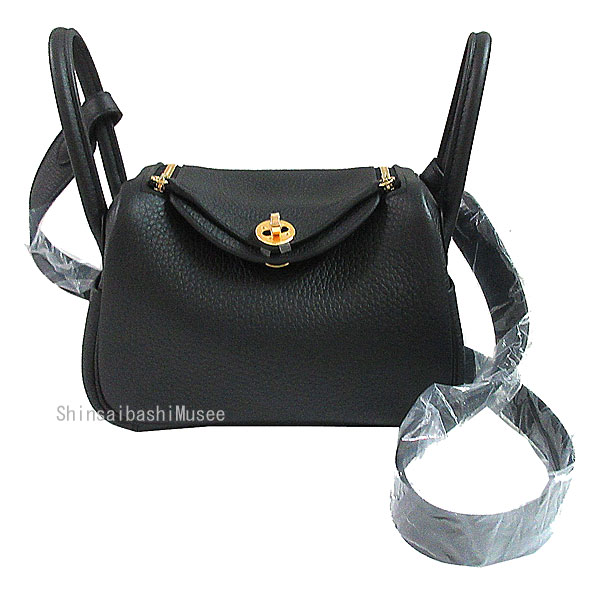 ≪新品≫エルメス リンディ ミニ Mini 黒 ブラック ゴールド金具 W刻印 トリヨンクレマンス ショルダーバッグ≪Brand New≫ Hermes Lindy Mini Black Gold Hardware W Stamp Taurillon Clemence Shoulder Bag