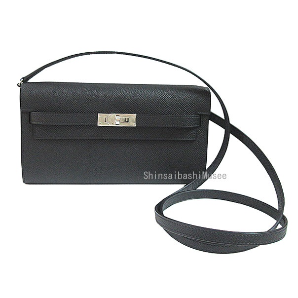 ≪ 新品 ≫ エルメス ケリー ロング トゥーゴー ブラック 黒 シルバー金具 エプソン G刻印 ストラップ ショルダーバッグ 2WAY ポシェット 長財布 ≪BrandNew≫ Hermes Kelly Long To-Go Black Silver Hardware Epson G Strap Shoulder Bag 2WAY 