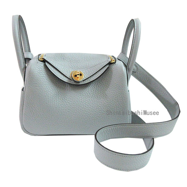 ≪新品≫エルメス リンディ ミニ Mini ブルーグラシエ ゴールド金具 W刻印 トリヨンクレマンス ショルダーバッグ≪Brand New≫ Hermes Lindy Mini Blue Glacier Gold Hardware W Stamp Taurillon Clemence Shoulder Bag