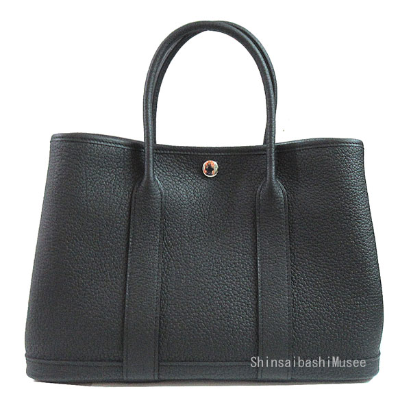  ≪ 新品 HERMES エルメス ガーデンパーティー 30 TPM ネゴンダ オールレザー 型押し 黒 ブラック≪Brand new≫ HERMES Garden Party 30 TPM Negonda leather Noir Black All Leather Box Ribbon Tote Bag