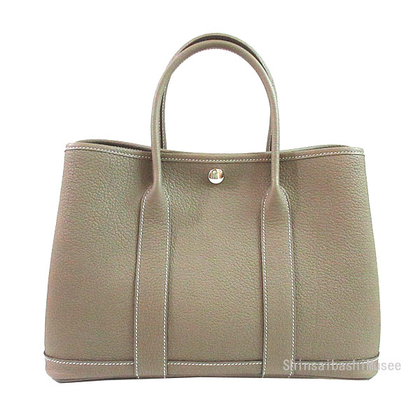  ≪ 新品 ≫ HERMES エルメス ガーデンパーティー 30 TPM ネゴンダ オールレザー 型押し エトゥープ エトープ K刻印≪Brand new≫ HERMES Garden Party 30 TPM Negonda leather Etoupe All leather K stamp Box Ribbon Tote Bag