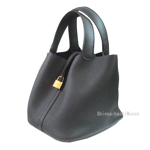 [送料無料]現金特価!!エルメスピコタンMM”カデナロック”ラッキー黒ブラックトリヨンクレマンス