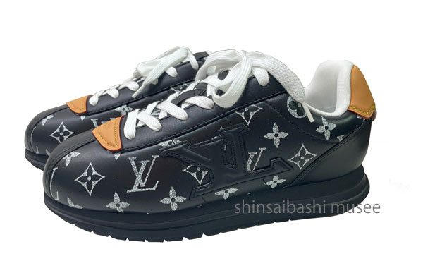 ≪ 新品 ≫ヴィトン ファレル LV バターソフト スニーカー モノグラム 黒 × 白 ブラック1AINRW 8.5 (日本サイズ27cm) メンズ 顧客限定