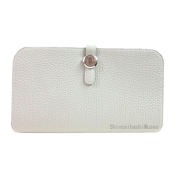 ≪新品≫エルメスドゴンGMトゴピンクシルバー金具箱リボン付ラッピングWalletDogonGMPINK