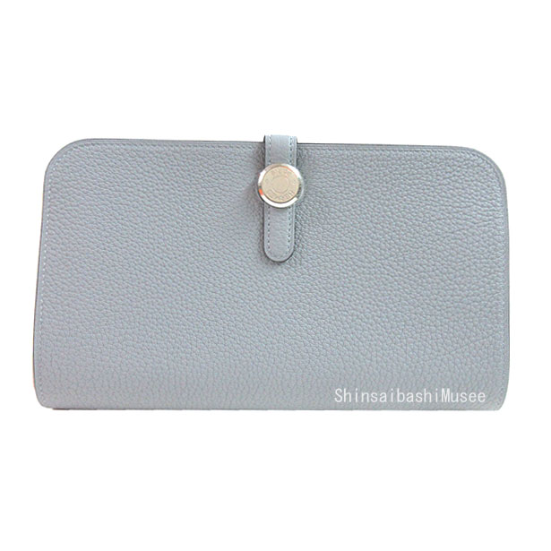 ≪新品≫エルメスドゴンGMトゴピンクシルバー金具箱リボン付ラッピングWalletDogonGMPINK