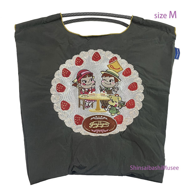 ≪Brand new≫Ball & Chain 2025 Fujiya Limited Edition Tote Bag Gray Medium Eco ≪ 新品 ≫ボールアンドチェーン 2025年 不二家 限定 トートバッグ ペコちゃん ショートケーキ チャコールグレー M エコ