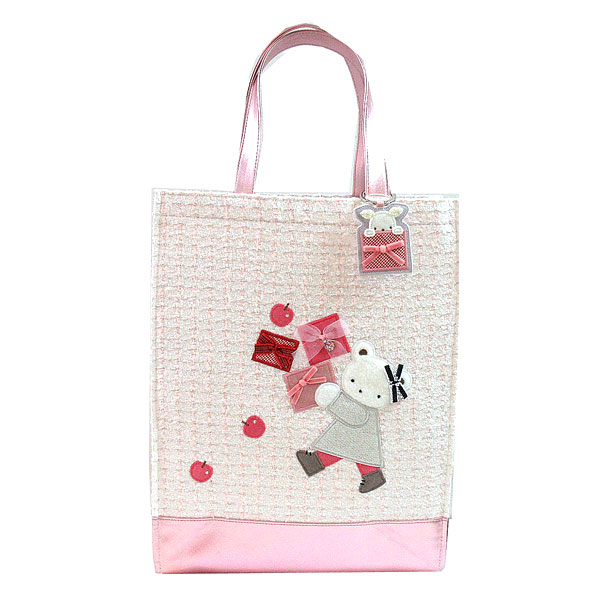 【新品】 ファミリア 顧客限定 VIP会員 ツイード トート バッグ PK ピンク ショッパー付き