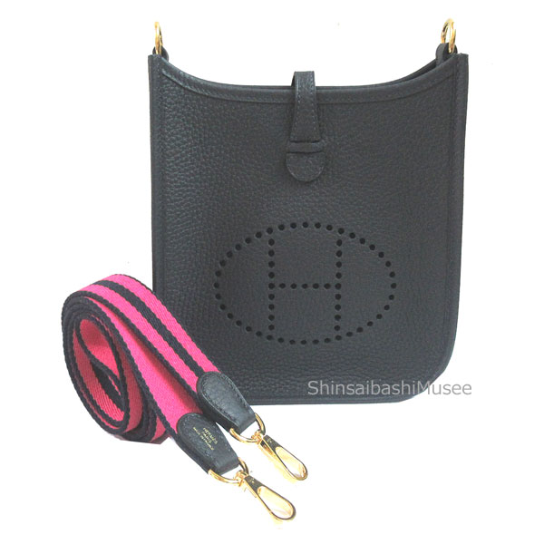 ≪ 新品 ≫ エルメス エヴリン ミニ 16 TPM キャバン ローズショッキング ゴールド金具 K刻印 ブルーインディゴ トリヨン ショルダーバッグ ≪Brand new≫ Hermes Evelyn Mini 16 TPM Caban Shoulder Bag Rose Shocking Gold Taurillon