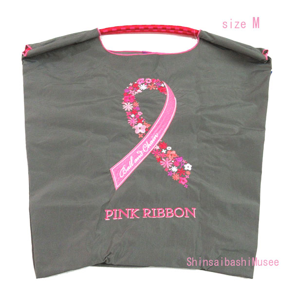 ≪ 新品 ≫ボールアンドチェーン ピンクリボン トートバッグ M F.グレー エコ ≪Brand new≫ Ball & Chain Pink Ribbon Tote Bag M F.Gray Eco