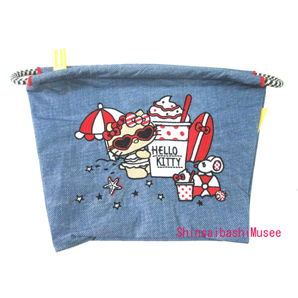 ≪ 新品 ≫ボールアンドチェーン ハローキティ 日焼け サンキスト ビーチ 限定 ポーチ デニム ≪Brand new≫ Ball & Chain Hello Kitty Sun kissed Beach Limited Edition Denim Pouch