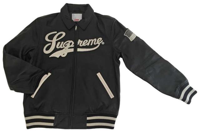 ≪送料無料≫Supreme16SSUptownStuddedLeatherVarsityJacketレザージャケット黒Mサイズ新品