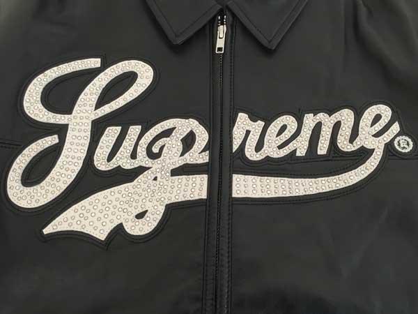 ≪送料無料≫Supreme16SSUptownStuddedLeatherVarsityJacketレザージャケット黒Mサイズ新品