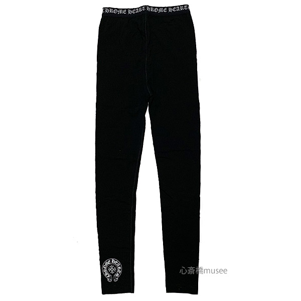 正規品 新品 CHROMEHEARTS クロムハーツ レギンス レディース 黒 Mサイズ BLACK ブラック ロゴ ホースシュー 箱