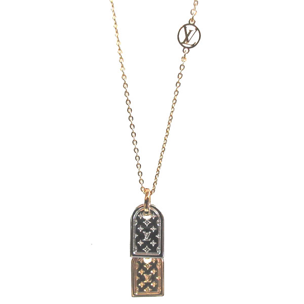 ≪ 新品 ≫ LOUIS VUITTON ルイヴィトン ネックレス ネックレス ナノグラム M63141 ゴールド シルバー タグ モノグラム LV  ビトン V 箱 リボン ラッピング