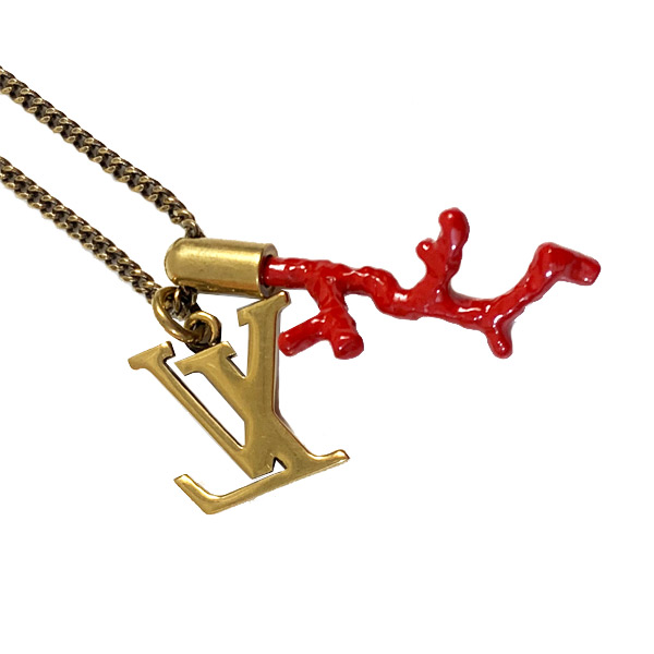 新品 Vuitton ルイヴィトン ネックレス ペンダント Lvイニシャル コーラル M603 サンゴ メンズ アクセサリー ネックレス Lv ビトン ルイヴィトン 箱 ラッピング インポートブランド 心斎橋ミュゼ